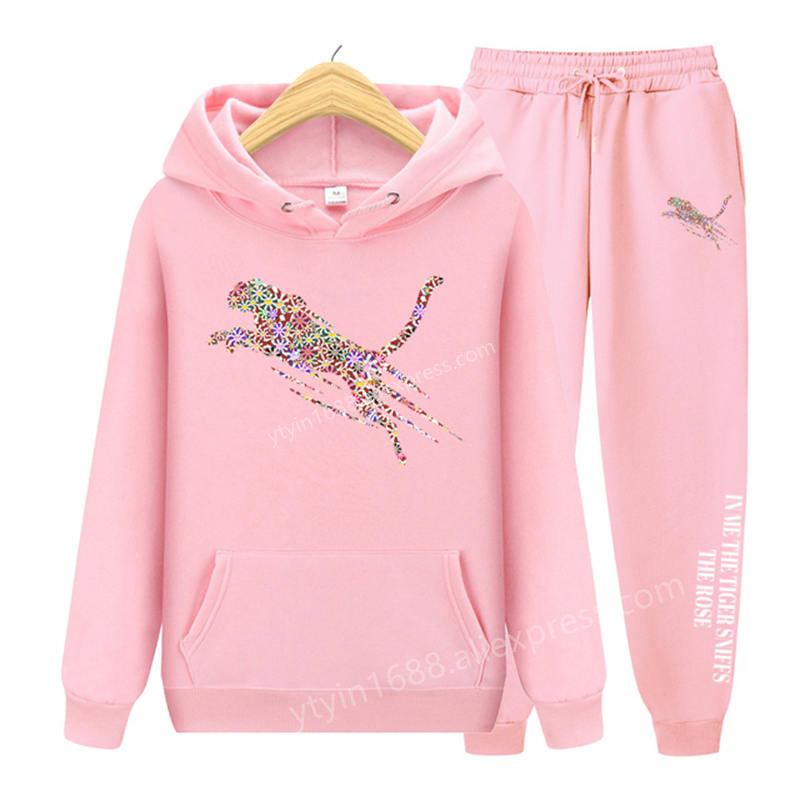 Fleece Hoodie Lined - Womens TrackSuit Aesthetic Sweatshirts Sweatpants Two-piece