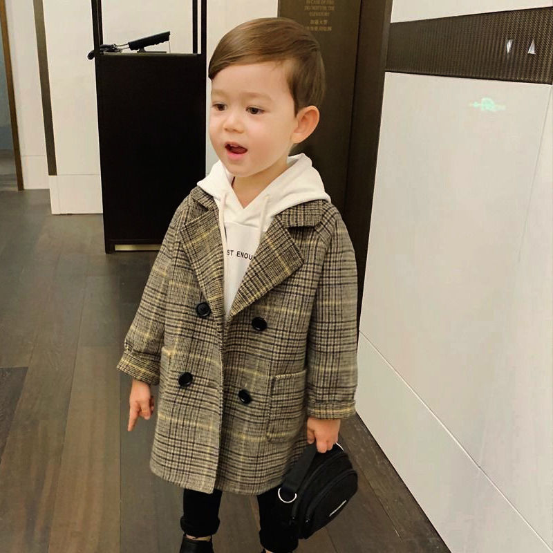 Winter Clothing For Toddlers - Winter Grid Jackets Boys girls Woolen
