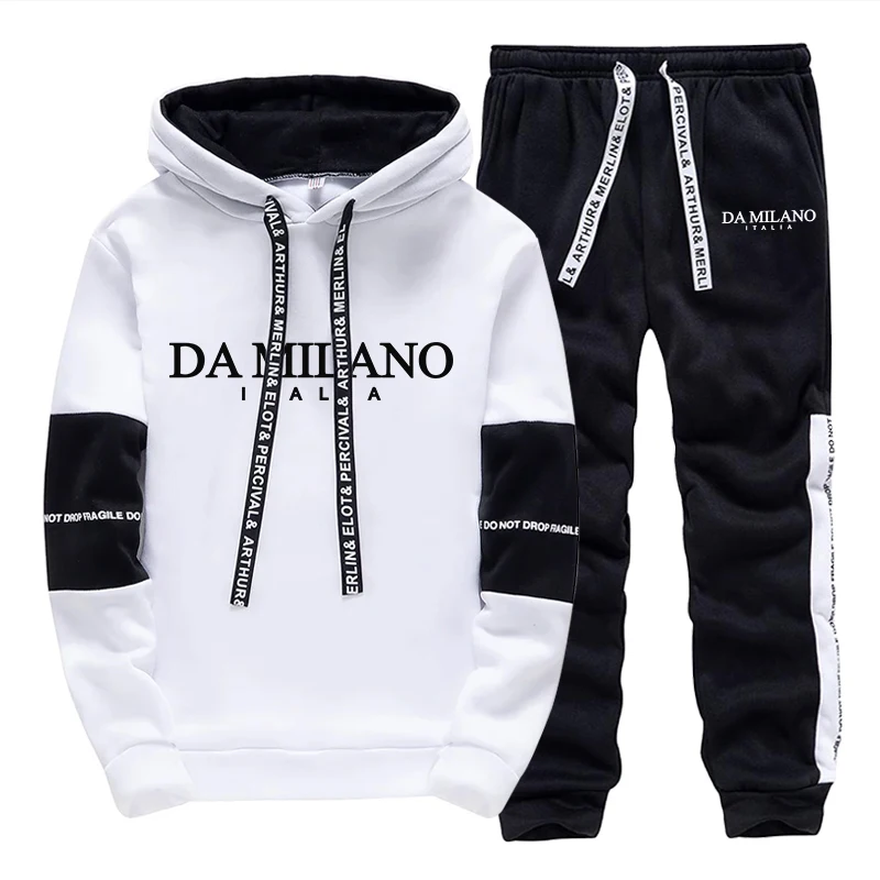 Winter Clothing Pants - Black White Autumn Winter Men's Tracksuit