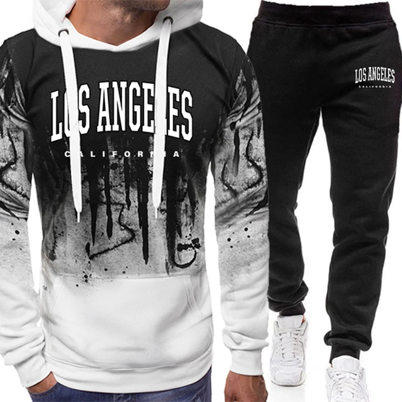 Winter Clothing Pants - Fashion Men's Tracksuit Print Casual Splashed