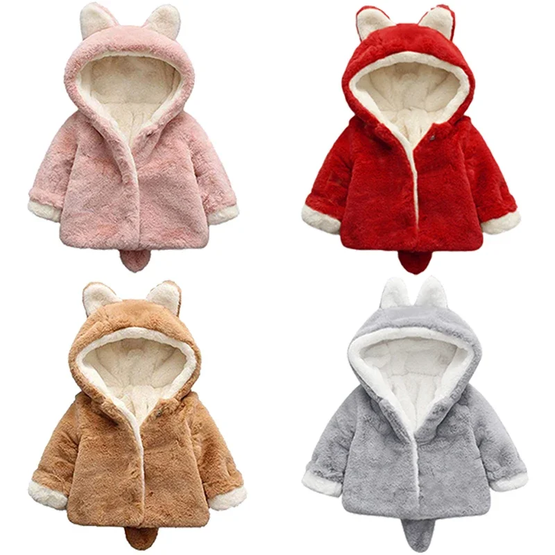 Winter Clothing For Toddlers - Cute Cat Ears Plush Baby Jacket
