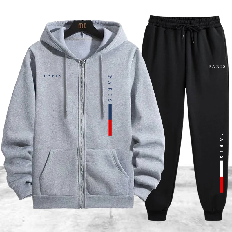Men's Coat Tracksuit 2 Pcs Set - Winter Clothing Pants 评论和价格