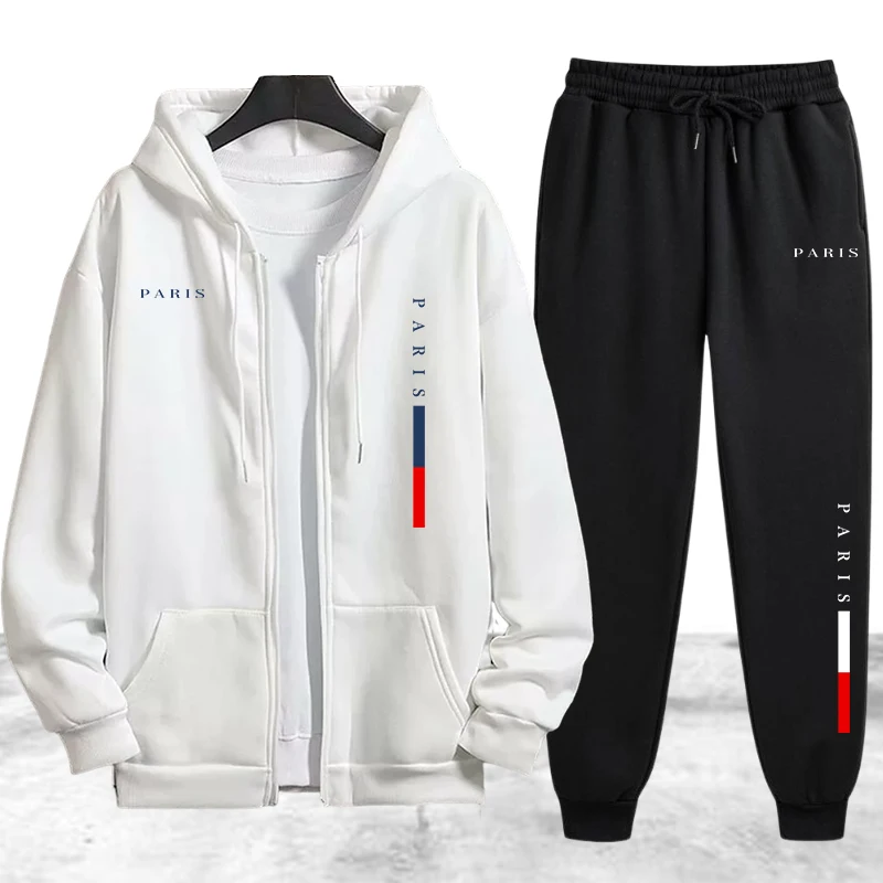 Men's Coat Tracksuit 2 Pcs Set - Winter Clothing Pants 评论和价格