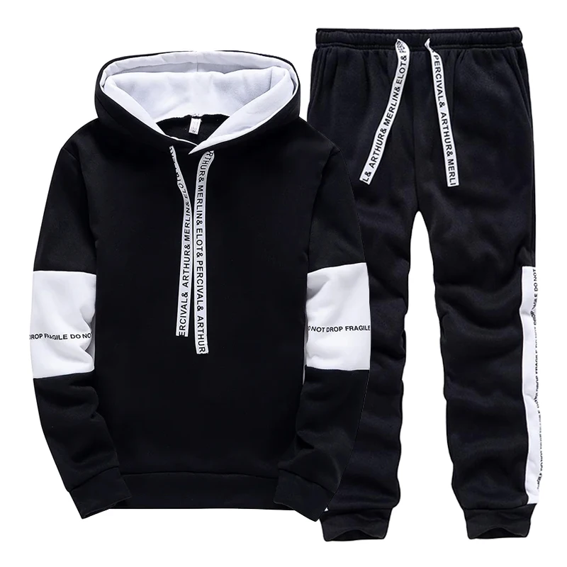 Black White Men's Tracksuit Fa - Winter Clothing Pants 评论和价格