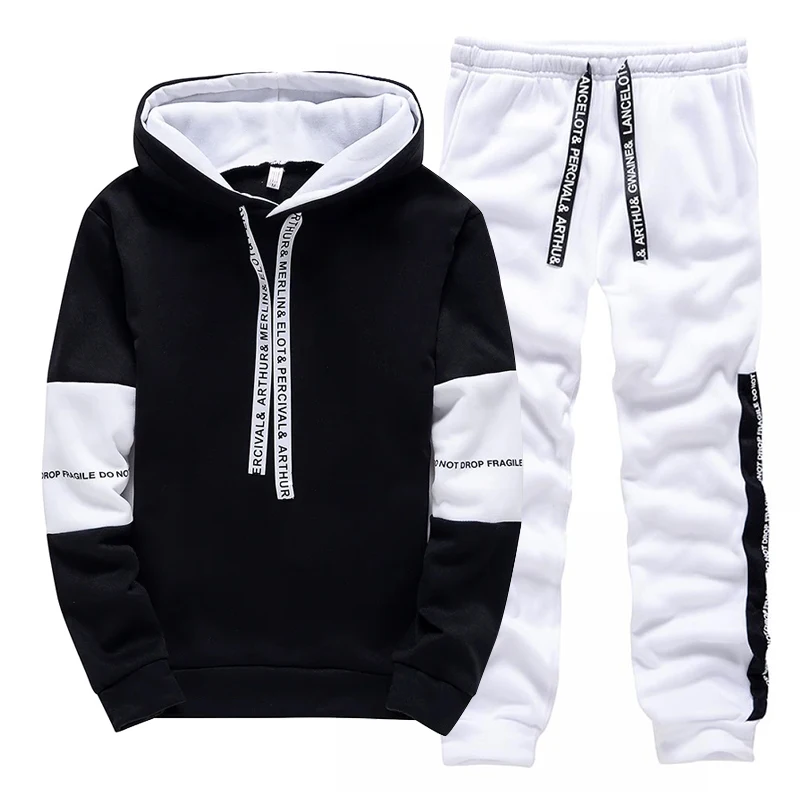 Black White Men's Tracksuit Fa - Winter Clothing Pants 评论和价格
