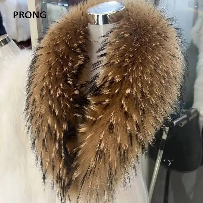 Natural Raccoon Fur Collar Rea - Winter Clothing Matching 评论和价格