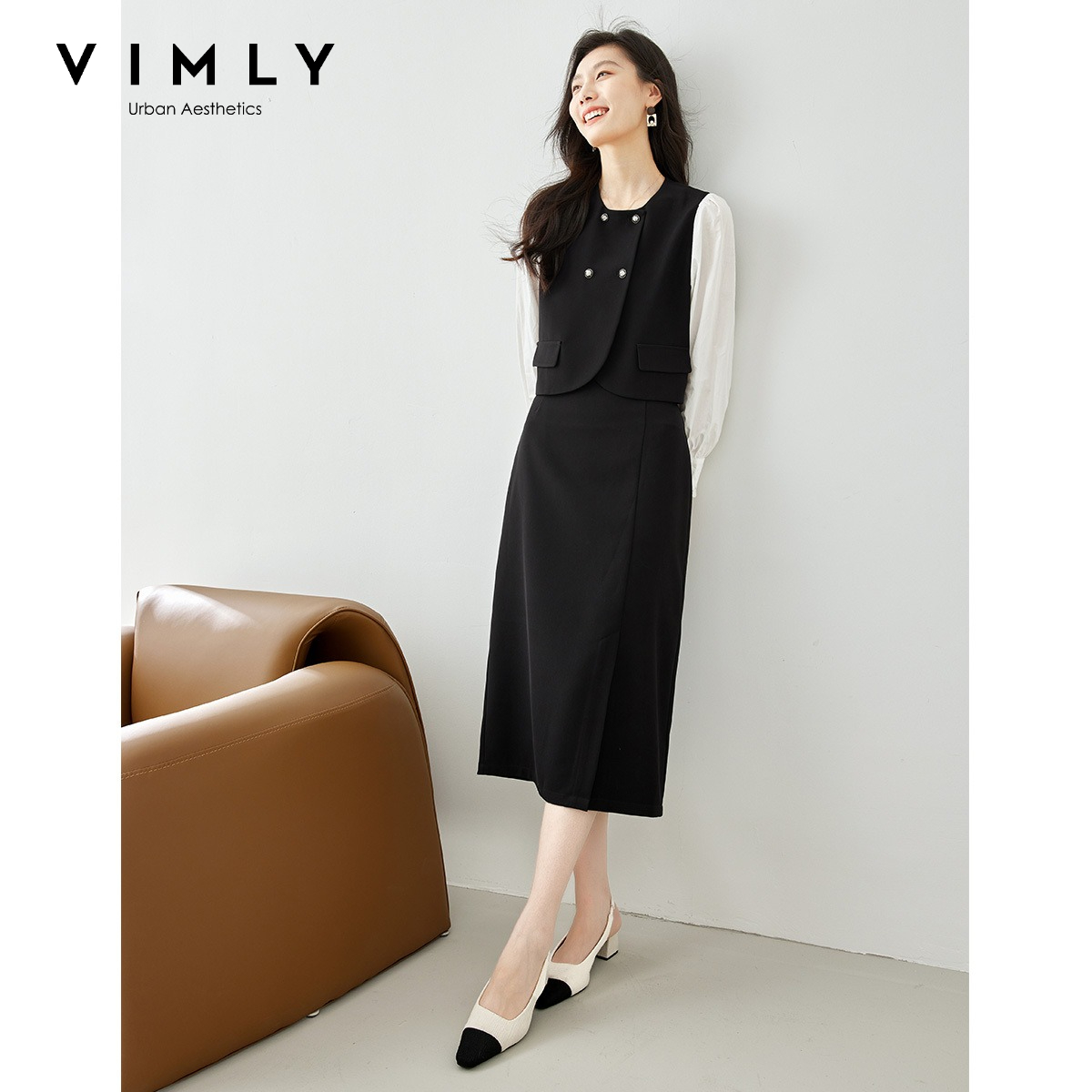VIMLY Women Elegant Skirt Sets - Winter Clothing Outfits 评论和价格