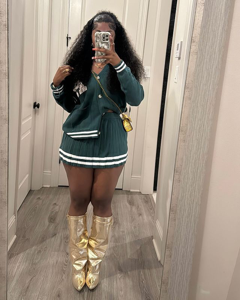 Knit Pleated Sweater Skirts 2  - Winter Clothing Matching 评论和价格