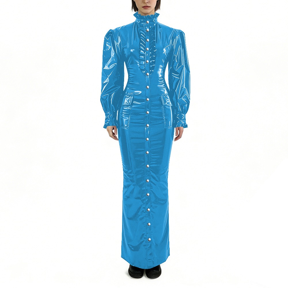 Glossy PVC Long Pencil Dress P - Winter Clothing Outfits 评论和价格
