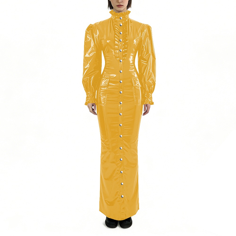 Glossy PVC Long Pencil Dress P - Winter Clothing Outfits 评论和价格