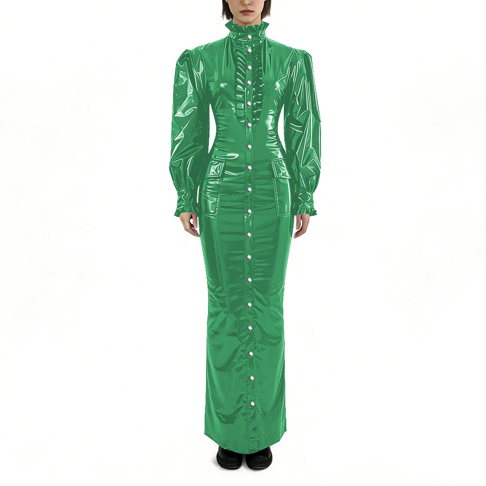 Glossy PVC Long Pencil Dress P - Winter Clothing Outfits 评论和价格