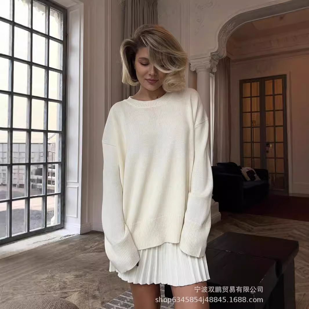 Autumn Solid Color O-neck Swea - Clothing Style Winter 评论和价格
