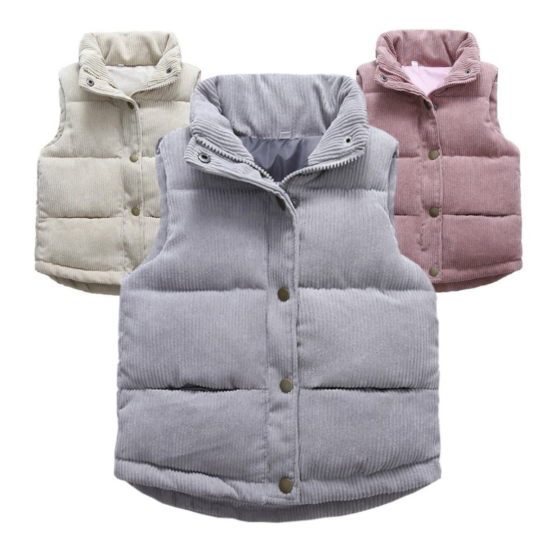Kids Boys Girls Corduroy Vests - Winter Clothing For Boys 评论和价格