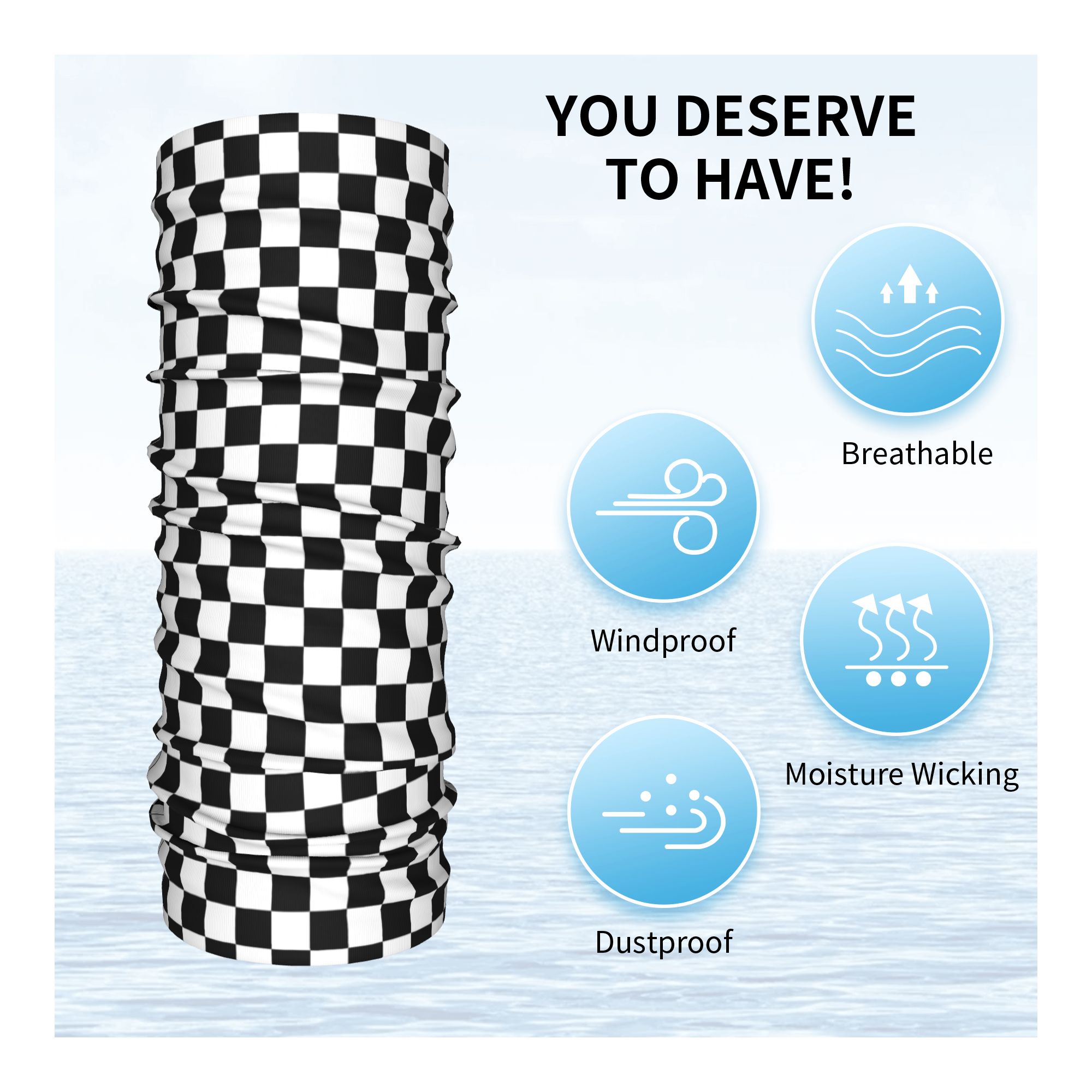 Custom Racing Checkered Motor  - Neck Gaiter Fleece 评论和价格
