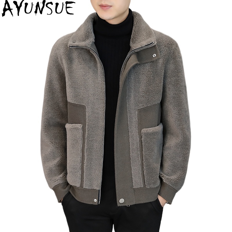 AYUNSUE Winter 100% Wool Coats - Winter Clothing Men Style 评论和价格