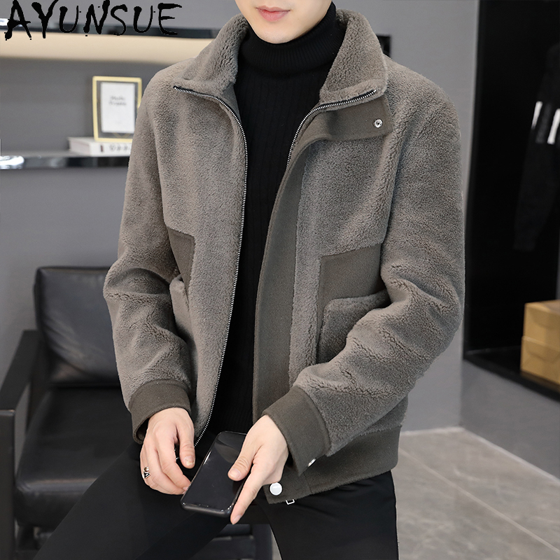 AYUNSUE Winter 100% Wool Coats - Winter Clothing Men Style 评论和价格