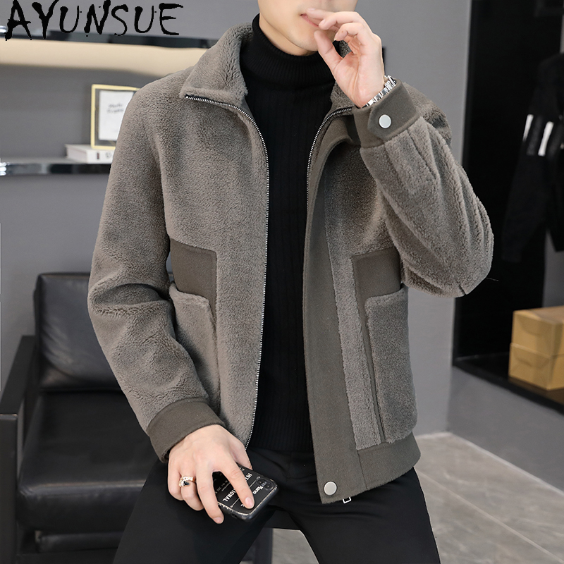 AYUNSUE Winter 100% Wool Coats - Winter Clothing Men Style 评论和价格