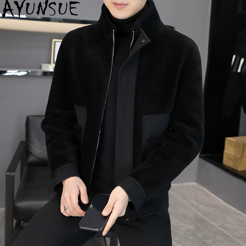 AYUNSUE Winter 100% Wool Coats - Winter Clothing Men Style 评论和价格