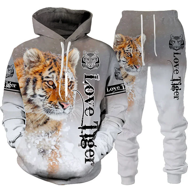 New Animal 3D Tiger Printed Ho - Winter Clothing Men Style 评论和价格