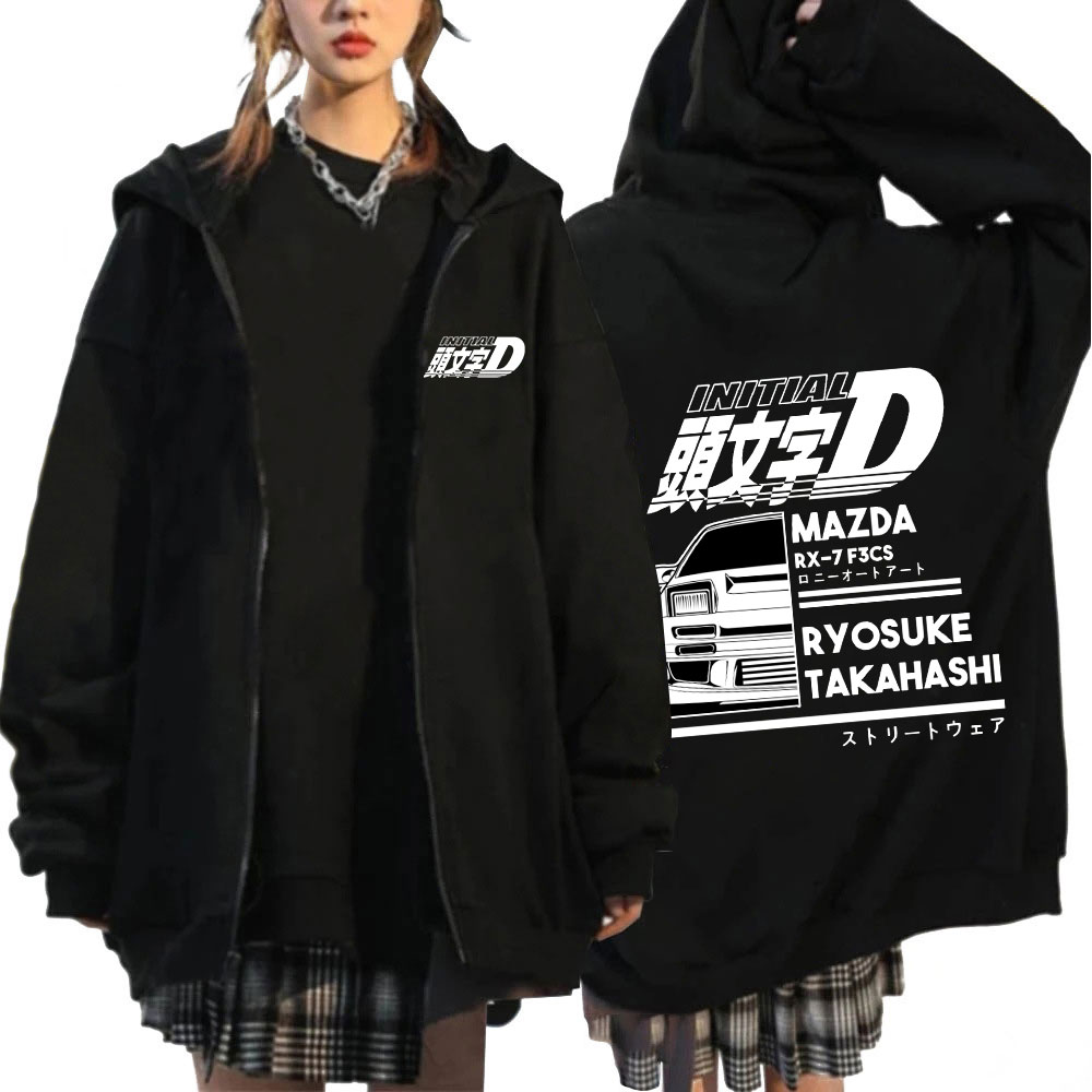 Initial D Zipper Hoodies Men's - Winter Under Clothing 评论和价格