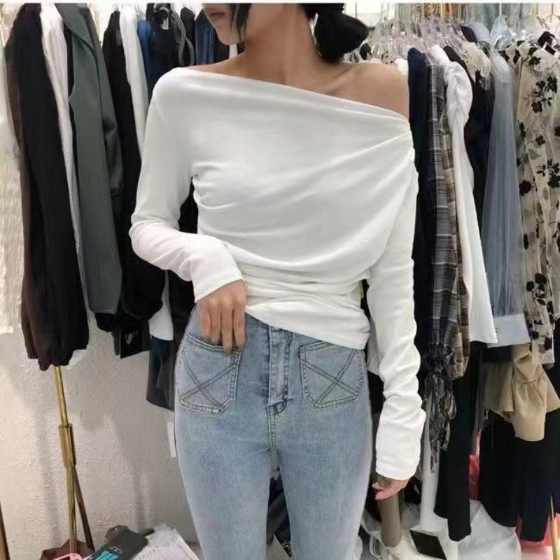 Slim Plain 2025 Off Shoulder C - Winter Clothing On Sale Women'S 评论和价格