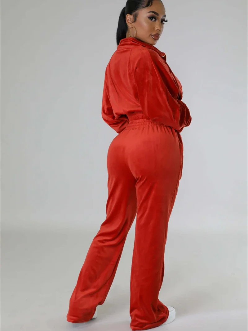 Fashion Velvet 2 Piece Sets Wo - Winter Clothing Outfits 评论和价格