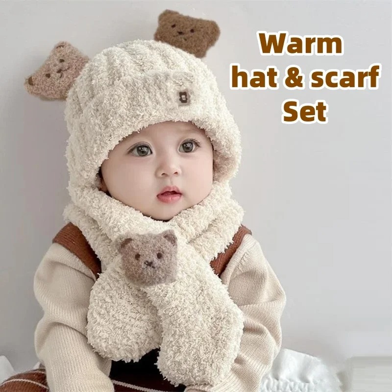 1-10PCS Baby Hat Scarf for Gir - Winter Clothing For Boys 评论和价格