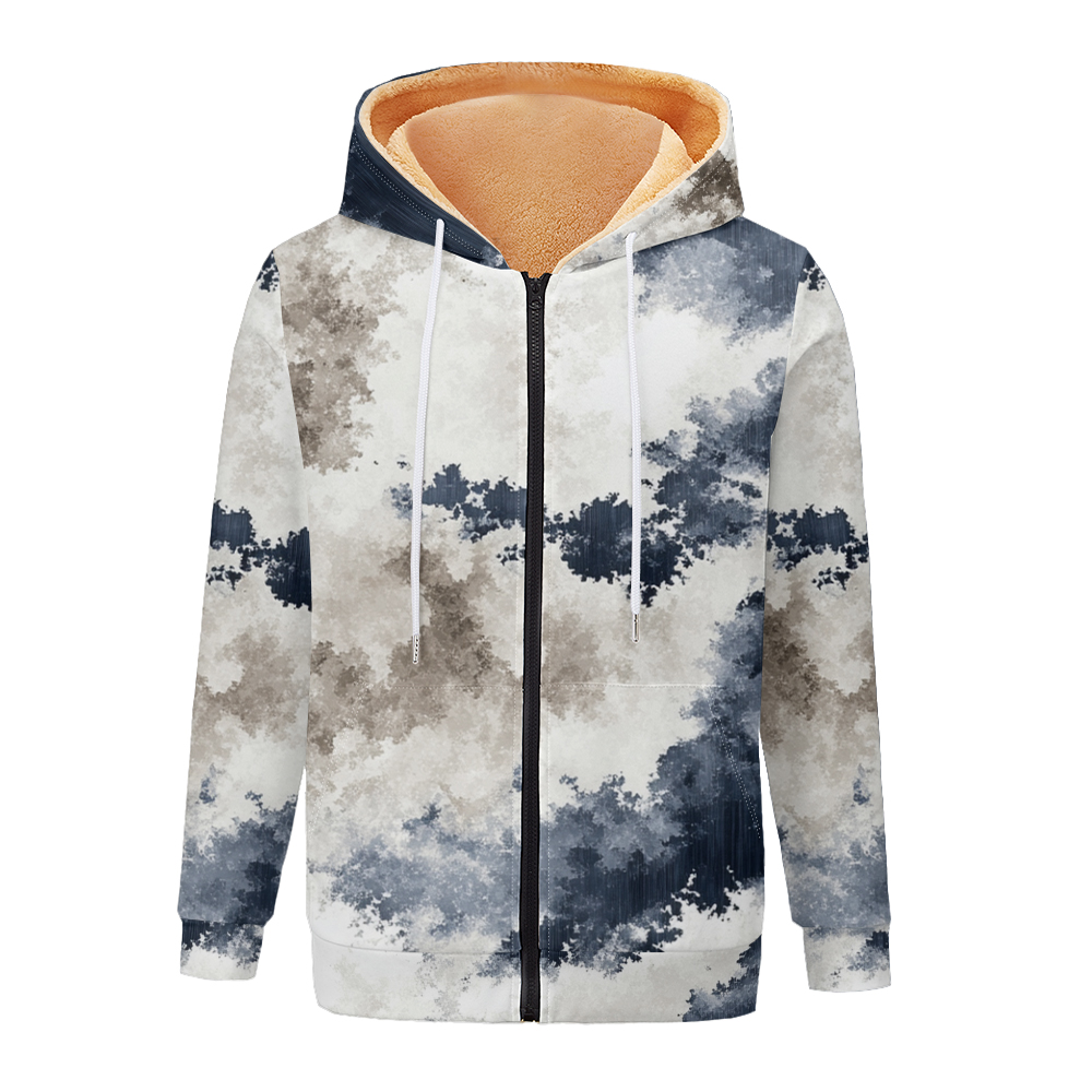 Ink-Splash Watercolor Gradient - Fleece Hoodie Lined 评论和价格