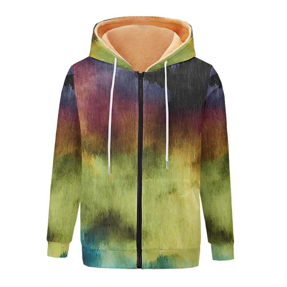 Ink-Splash Watercolor Gradient - Fleece Hoodie Lined 评论和价格